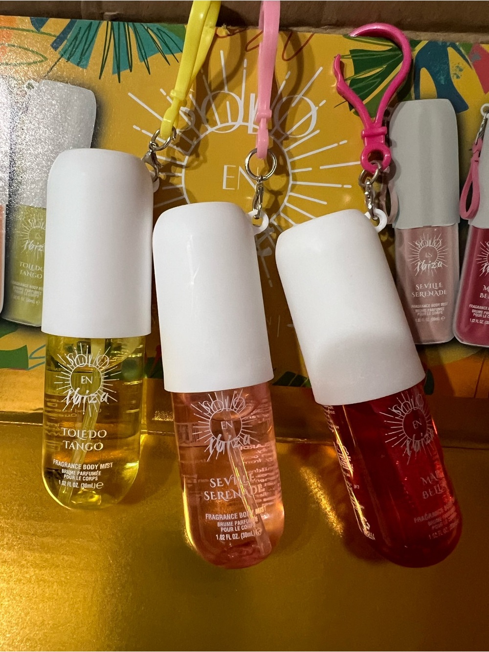 Fragrance Body Mist Set β Yellow, Pink & Red Portable Mists